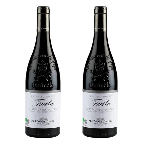 Chateauneuf-du-Pape Facelie Collection Bio M.Chapoutier 75cl Red Wine Twin Set